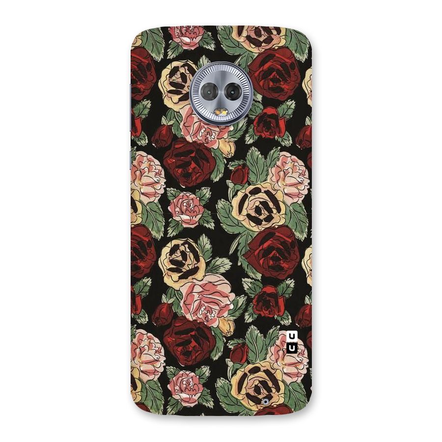 Dark Pastel Flowers Back Case for Moto G6 Plus