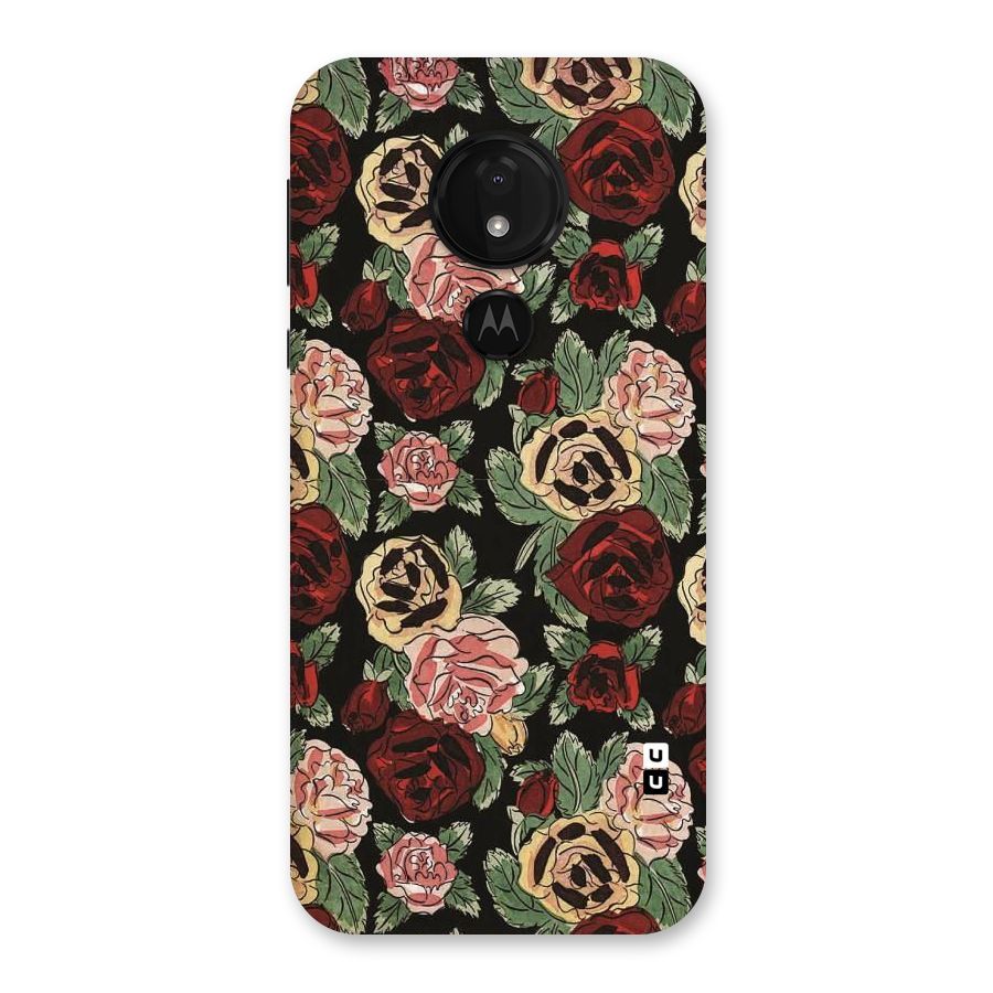 Dark Pastel Flowers Back Case for Moto G7 Power