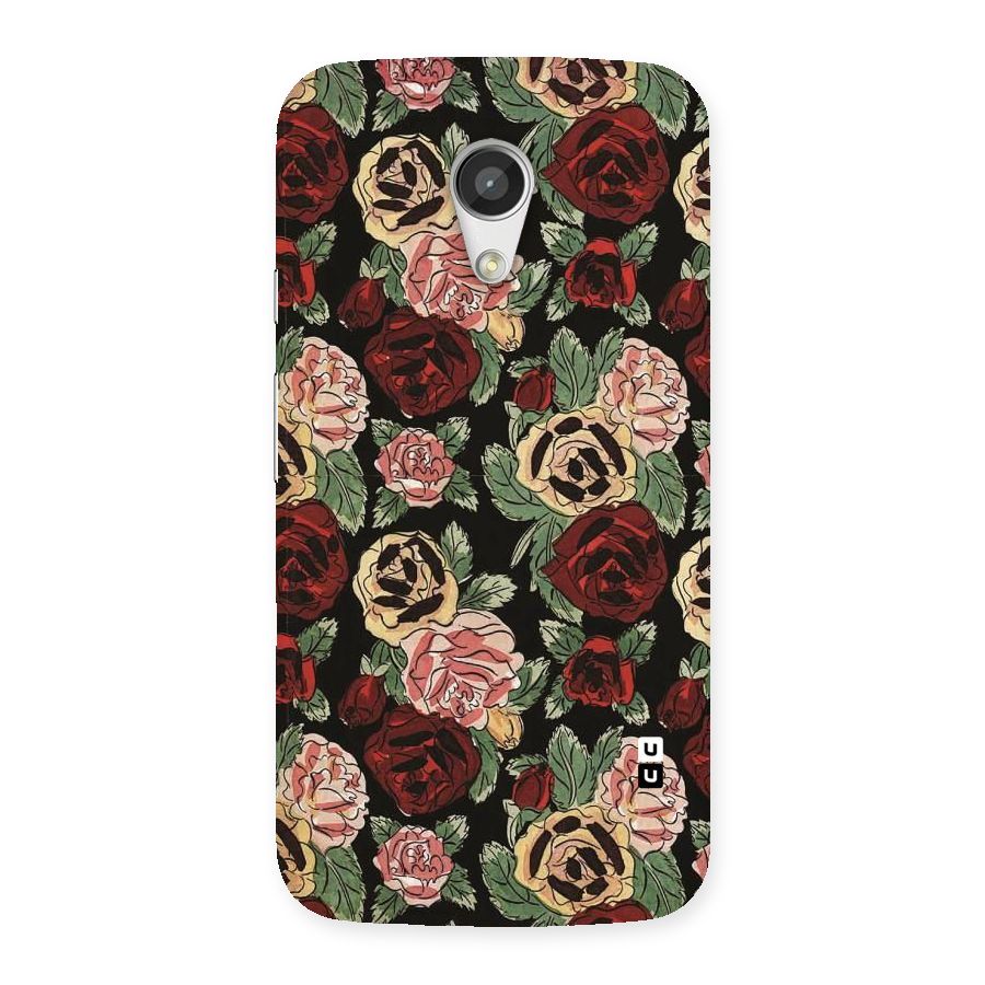 Dark Pastel Flowers Back Case for Moto G 2nd Gen