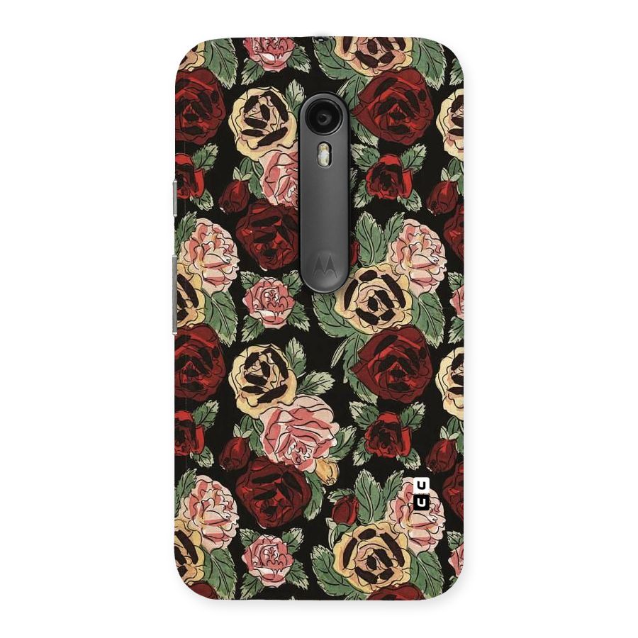 Dark Pastel Flowers Back Case for Moto G Turbo
