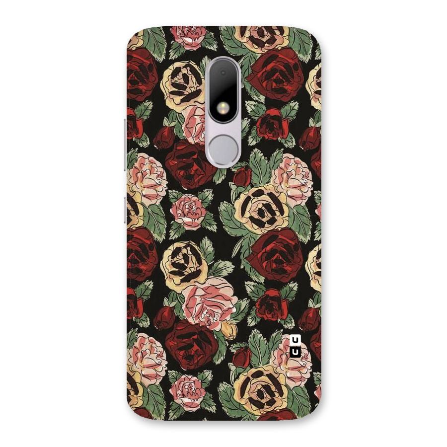 Dark Pastel Flowers Back Case for Moto M