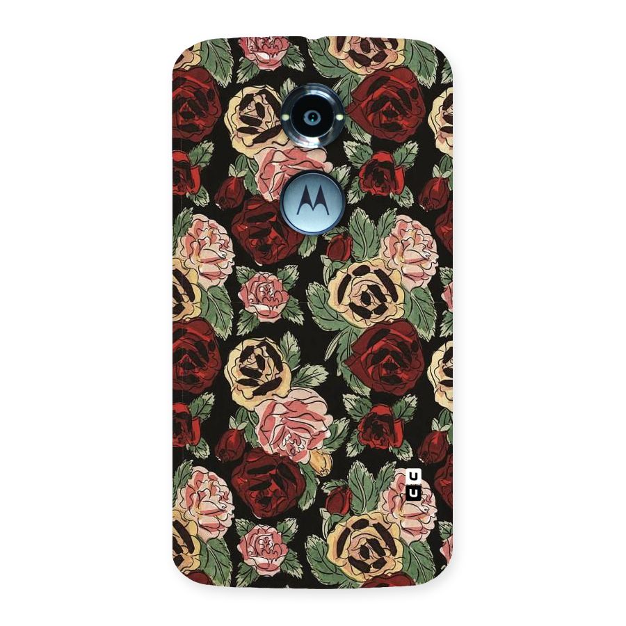 Dark Pastel Flowers Back Case for Moto X 2nd Gen