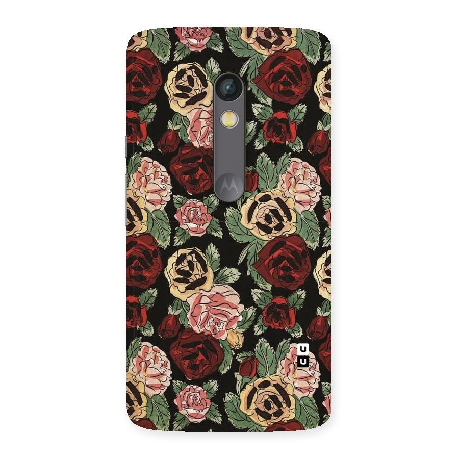 Dark Pastel Flowers Back Case for Moto X Play