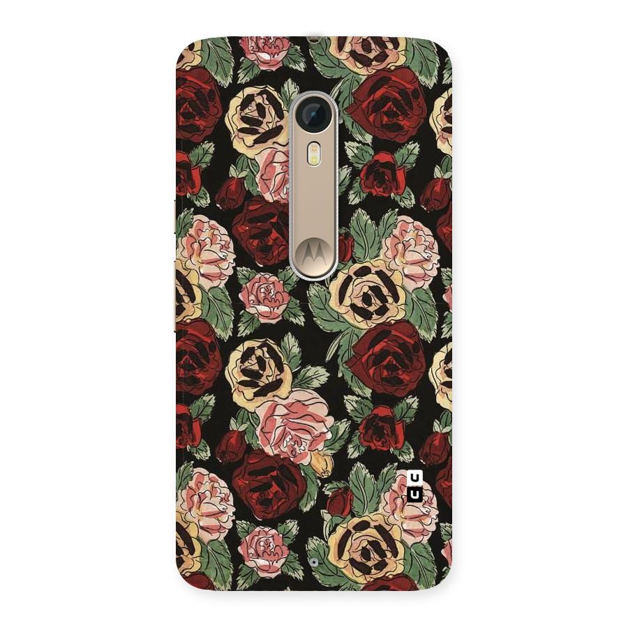 Dark Pastel Flowers Back Case for Motorola Moto X Style