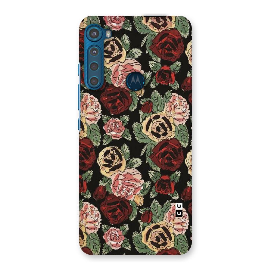 Dark Pastel Flowers Back Case for Motorola One Fusion Plus