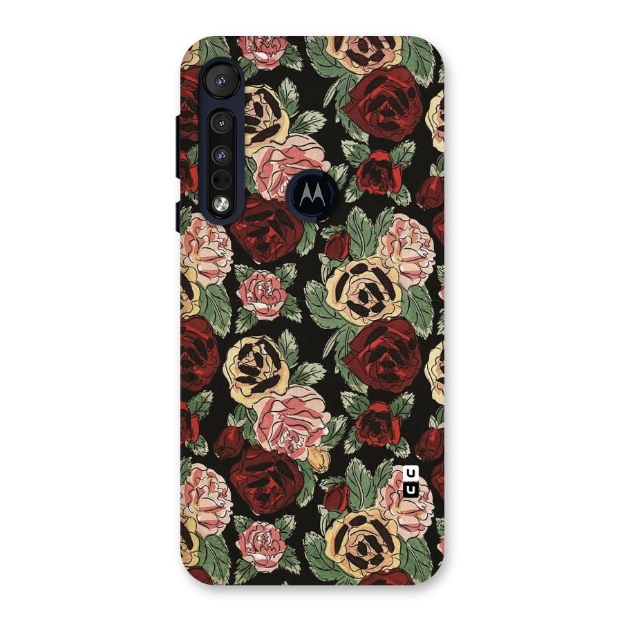 Dark Pastel Flowers Back Case for Motorola One Macro