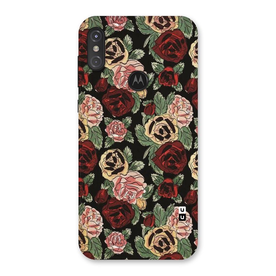 Dark Pastel Flowers Back Case for Motorola One Power