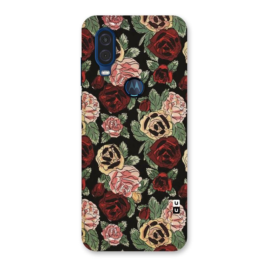 Dark Pastel Flowers Back Case for Motorola One Vision