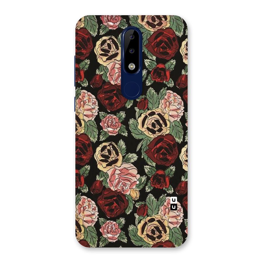 Dark Pastel Flowers Back Case for Nokia 5.1 Plus