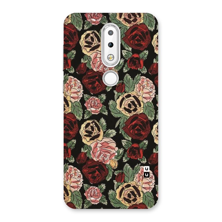 Dark Pastel Flowers Back Case for Nokia 6.1 Plus