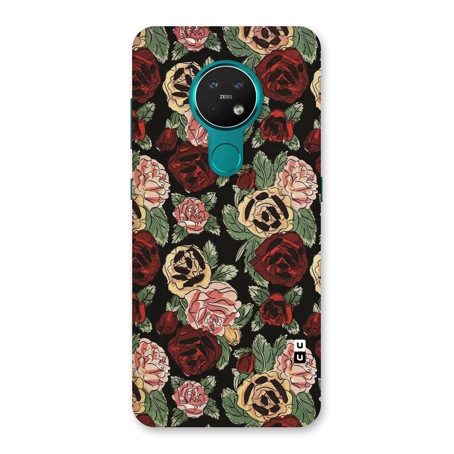 Dark Pastel Flowers Back Case for Nokia 7.2