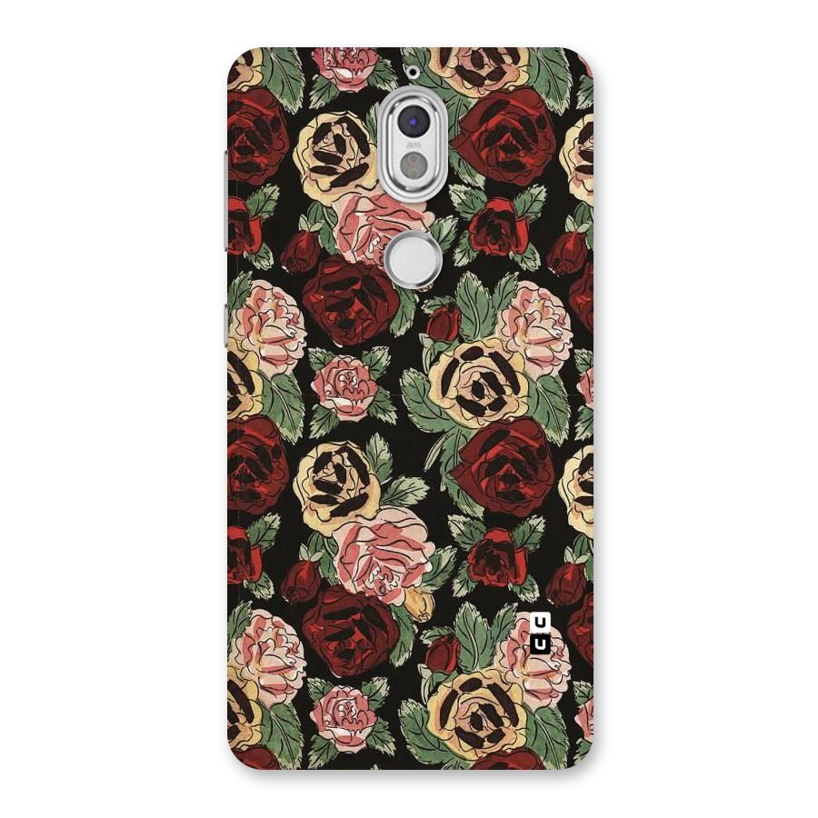 Dark Pastel Flowers Back Case for Nokia 7