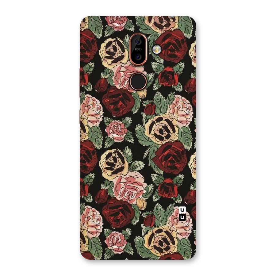 Dark Pastel Flowers Back Case for Nokia 7 Plus
