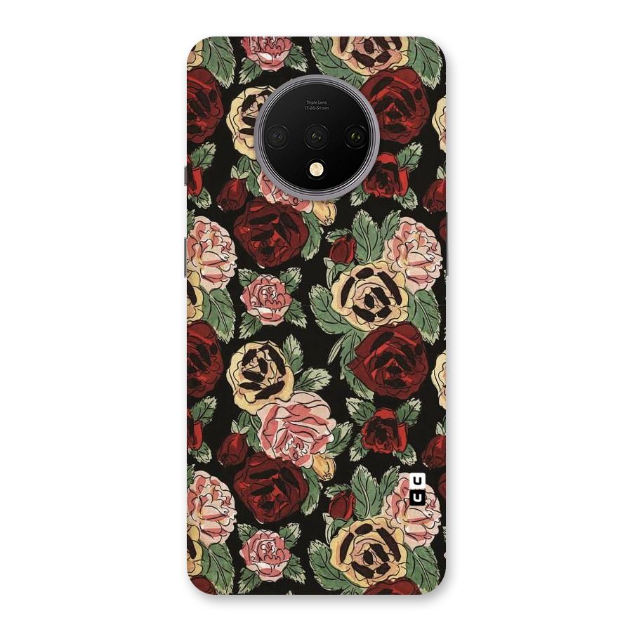 Dark Pastel Flowers Back Case for OnePlus 7T