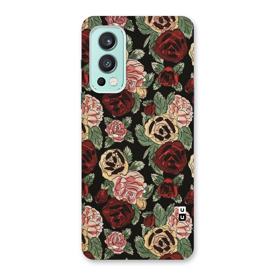Dark Pastel Flowers Back Case for OnePlus Nord 2 5G