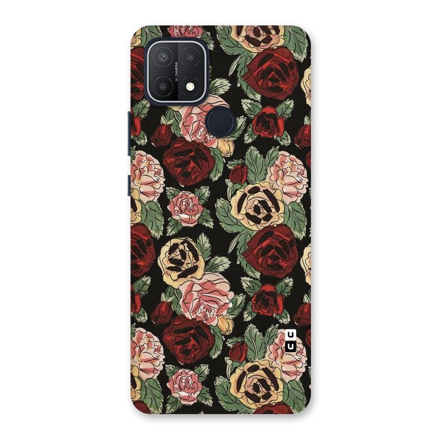 Dark Pastel Flowers Back Case for Oppo A15