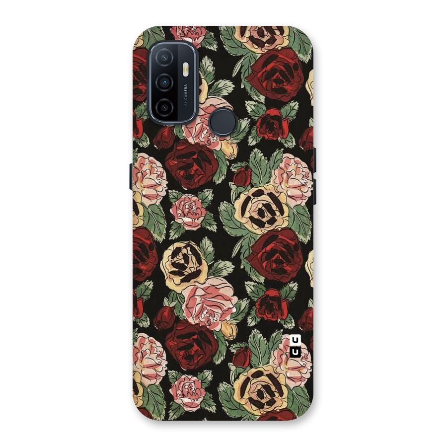 Dark Pastel Flowers Back Case for Oppo A32