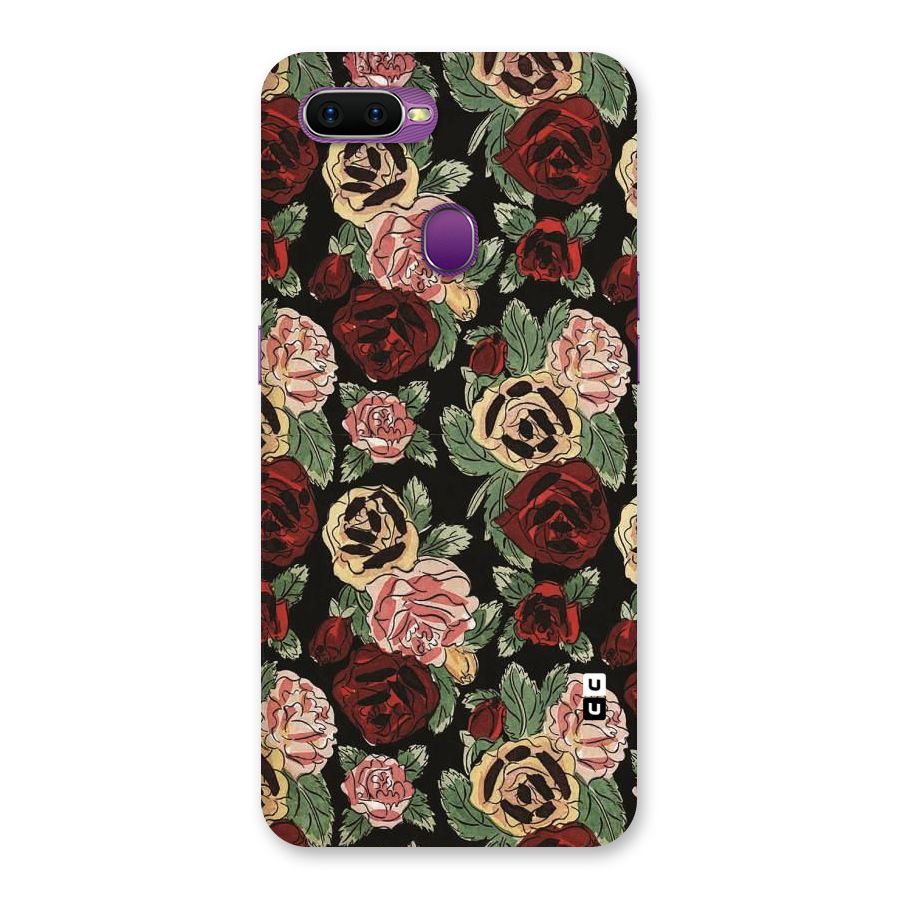Dark Pastel Flowers Back Case for Oppo F9