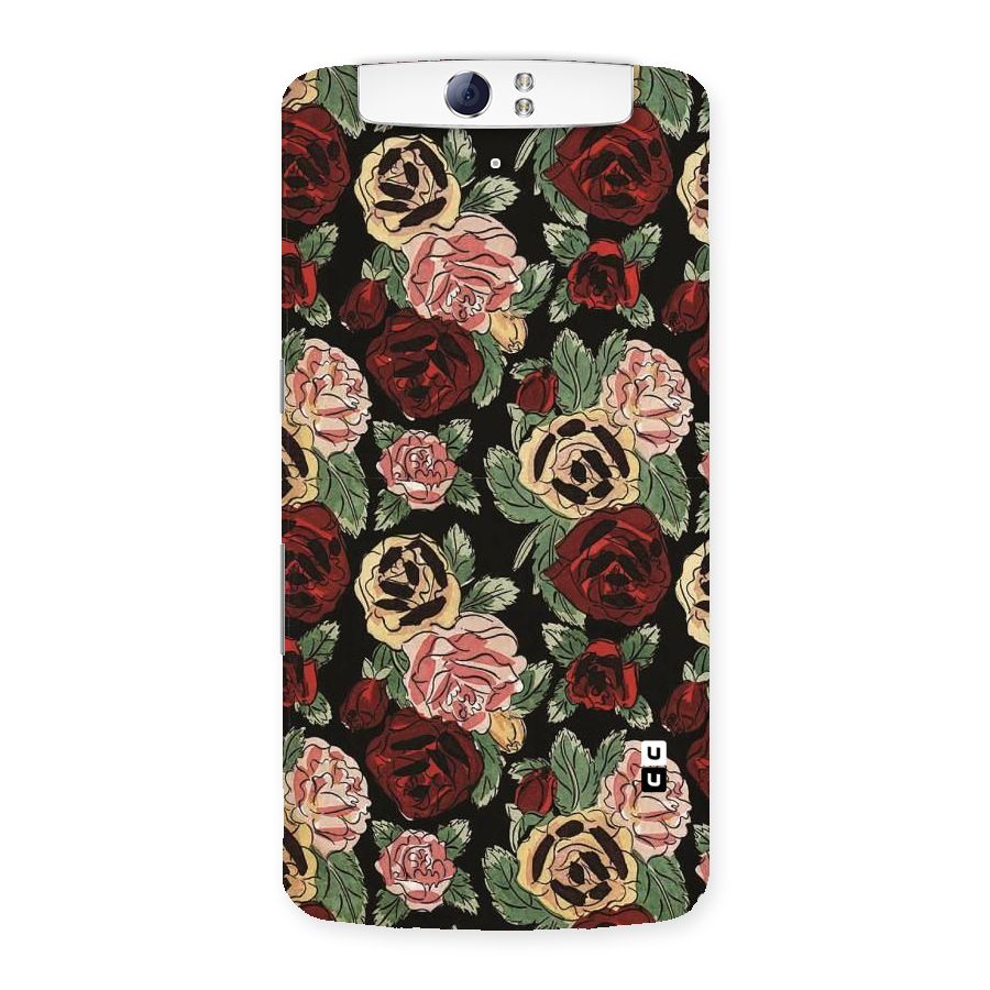 Dark Pastel Flowers Back Case for Oppo N1