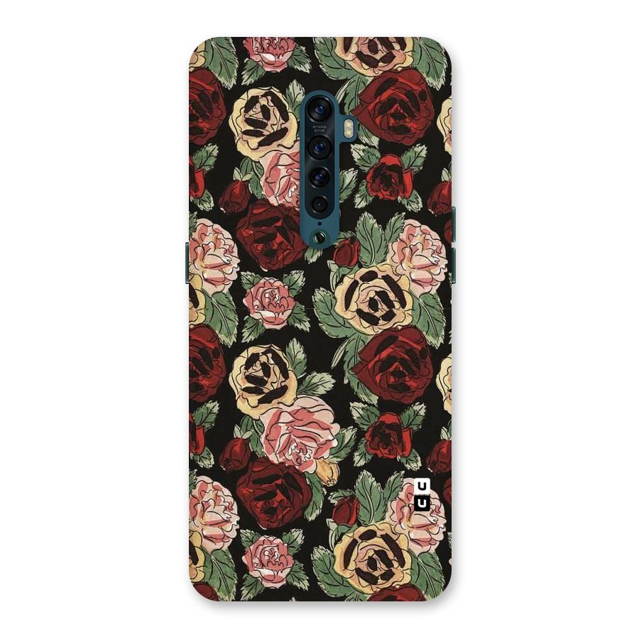 Dark Pastel Flowers Back Case for Oppo Reno2