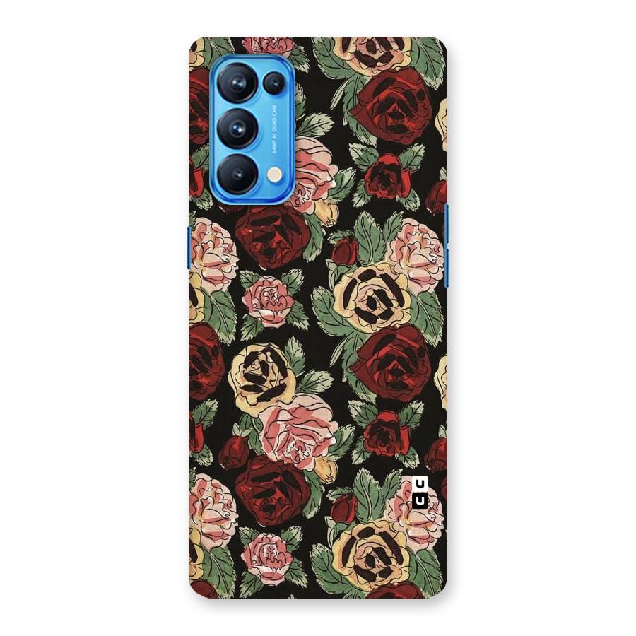 Dark Pastel Flowers Back Case for Oppo Reno5 Pro 5G