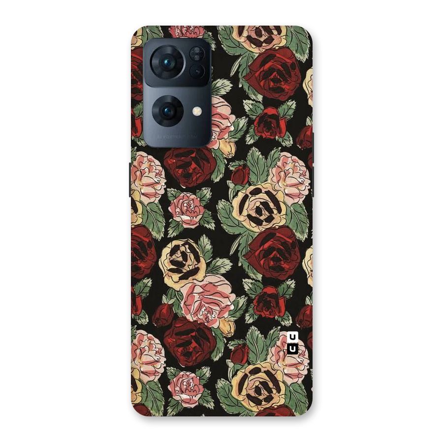 Dark Pastel Flowers Back Case for Oppo Reno7 Pro 5G