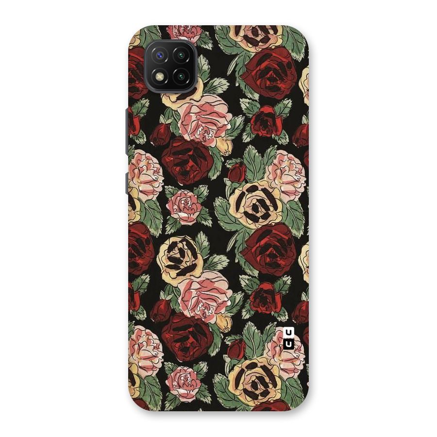 Dark Pastel Flowers Back Case for Poco C3