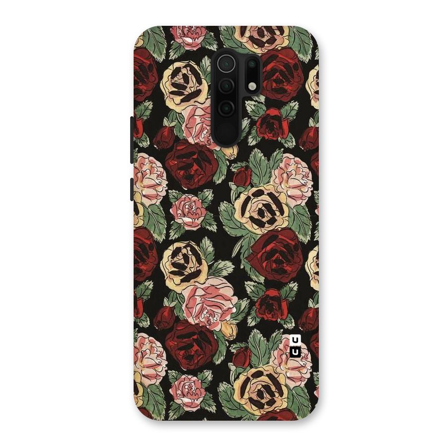 Dark Pastel Flowers Back Case for Poco M2