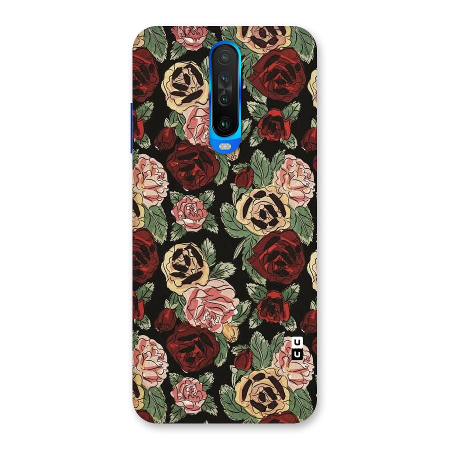 Dark Pastel Flowers Back Case for Poco X2
