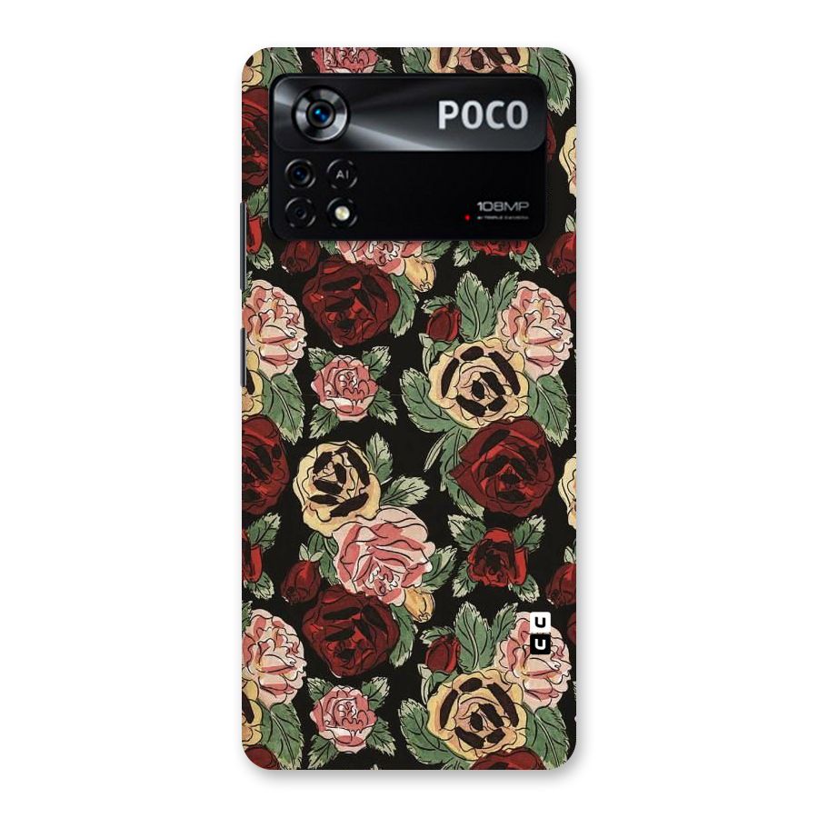 Dark Pastel Flowers Back Case for Poco X4 Pro 5G