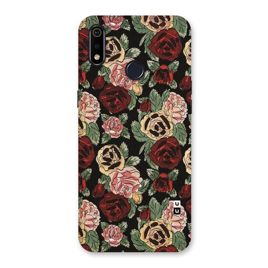Dark Pastel Flowers Back Case for Realme 3i