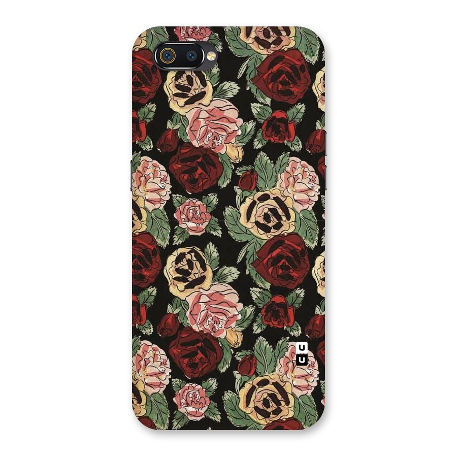Dark Pastel Flowers Back Case for Realme C2
