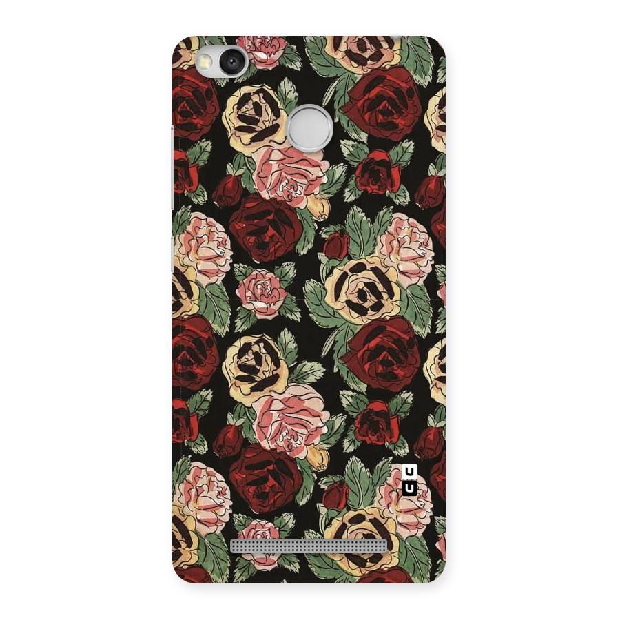Dark Pastel Flowers Back Case for Redmi 3S Prime