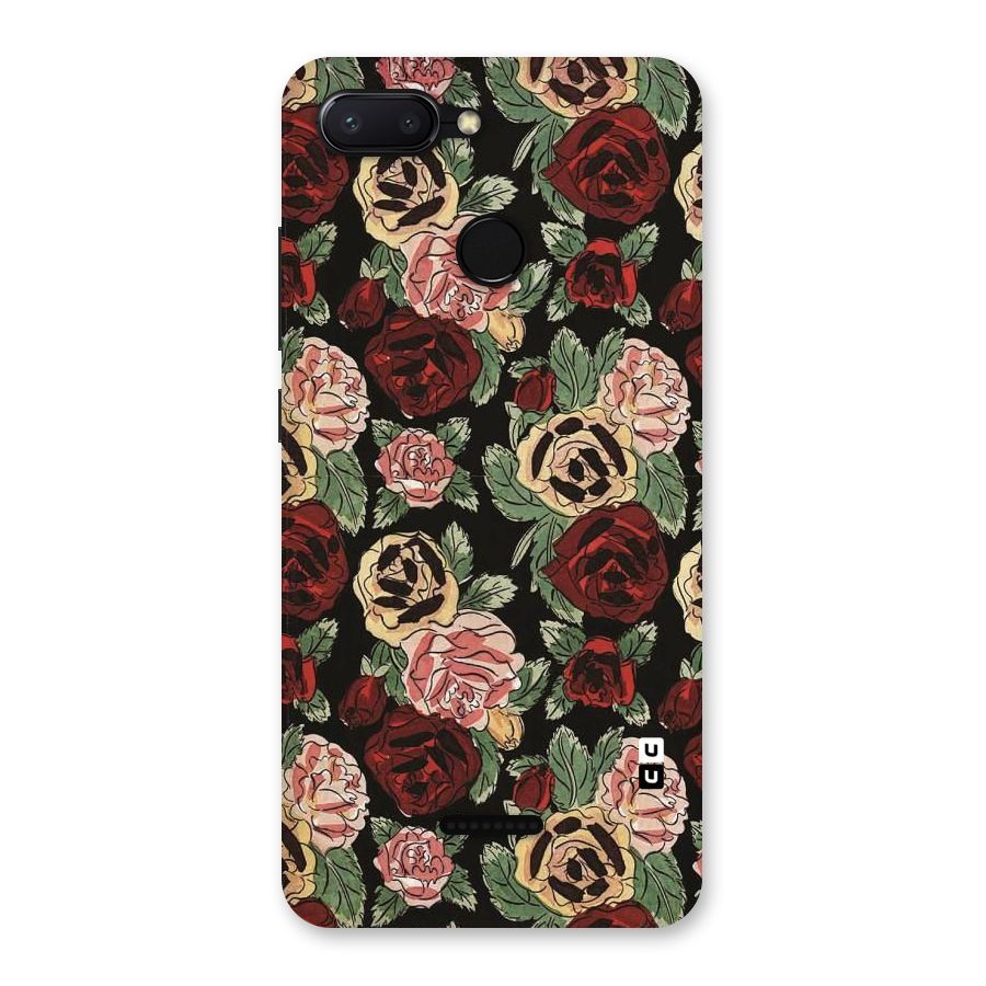 Dark Pastel Flowers Back Case for Redmi 6