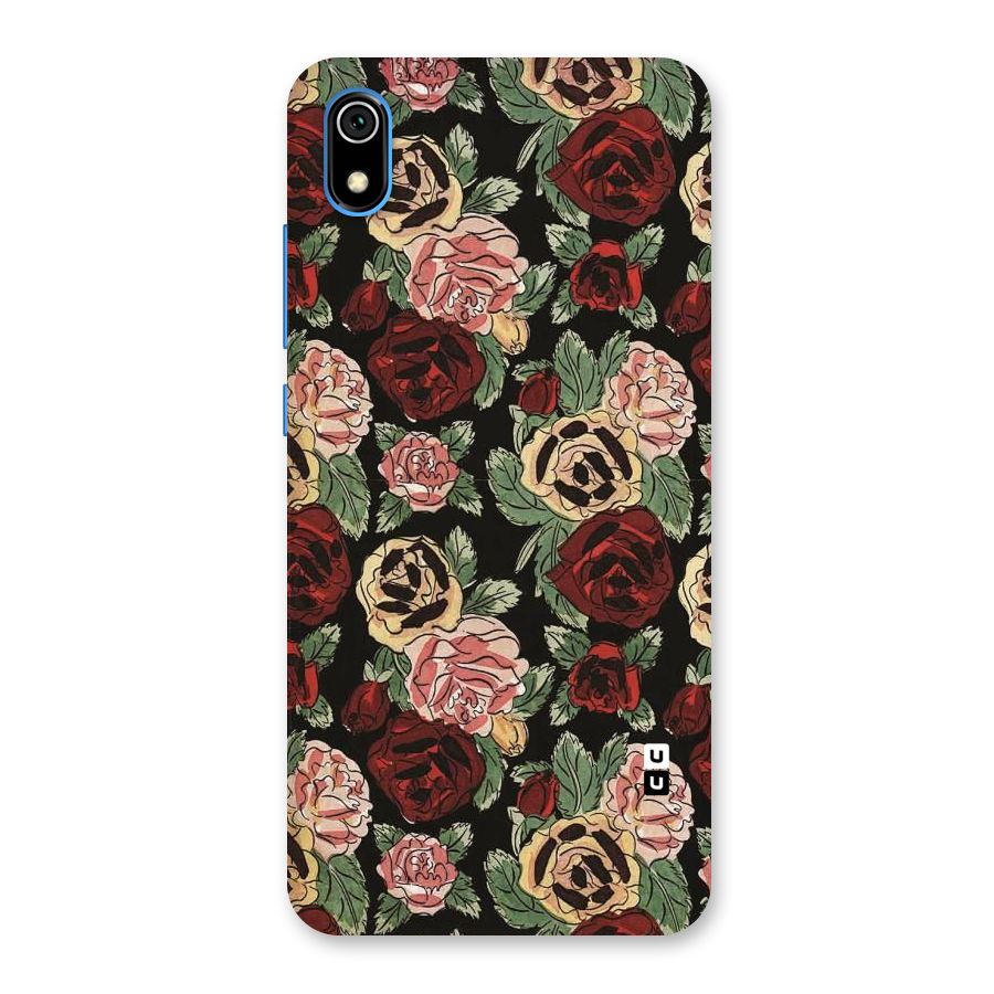 Dark Pastel Flowers Back Case for Redmi 7A