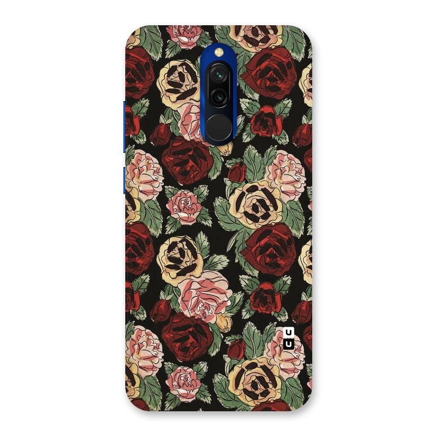 Dark Pastel Flowers Back Case for Redmi 8