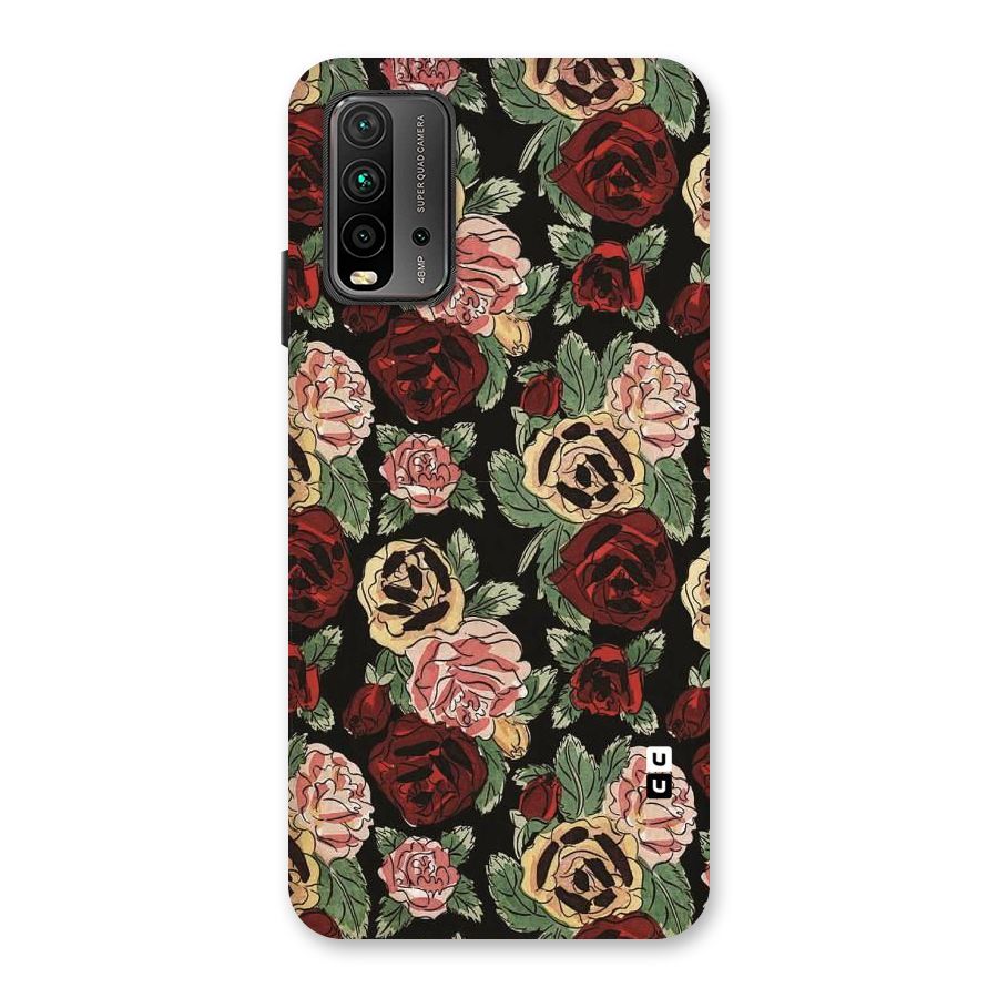 Dark Pastel Flowers Back Case for Redmi 9 Power