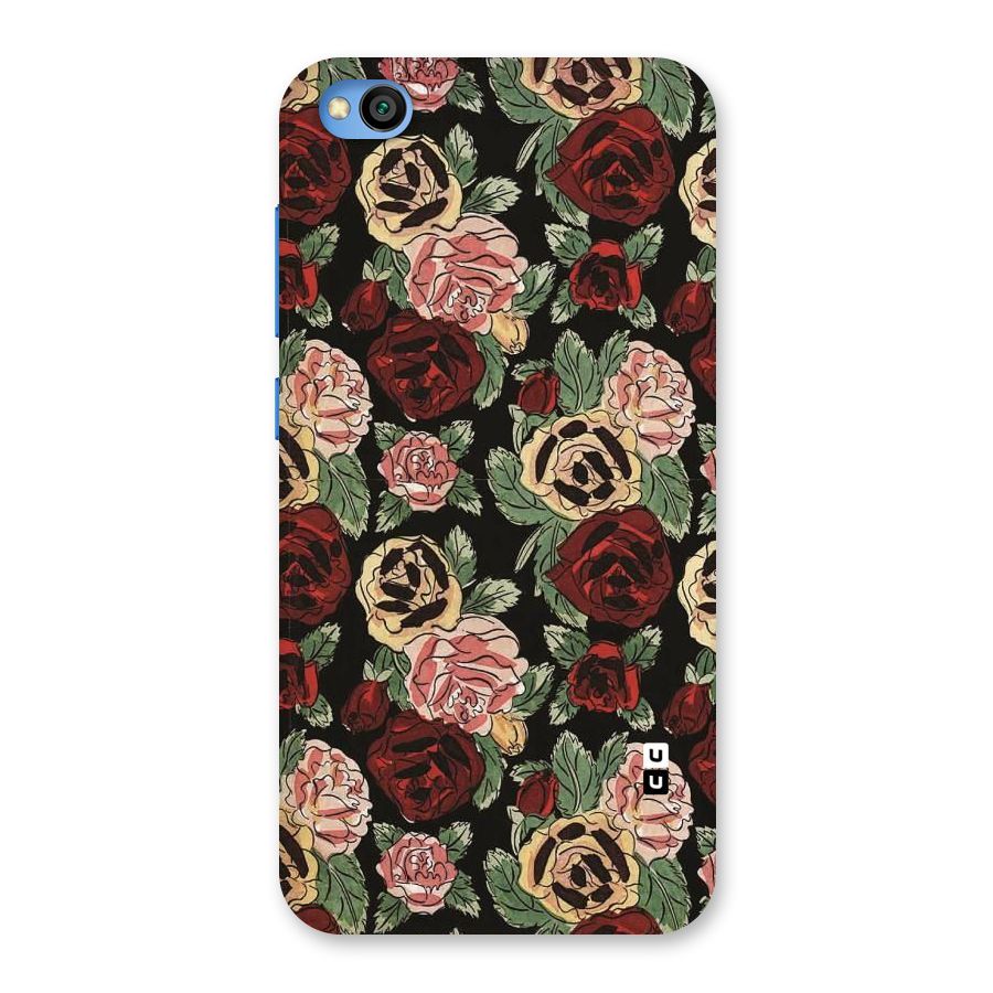 Dark Pastel Flowers Back Case for Redmi Go
