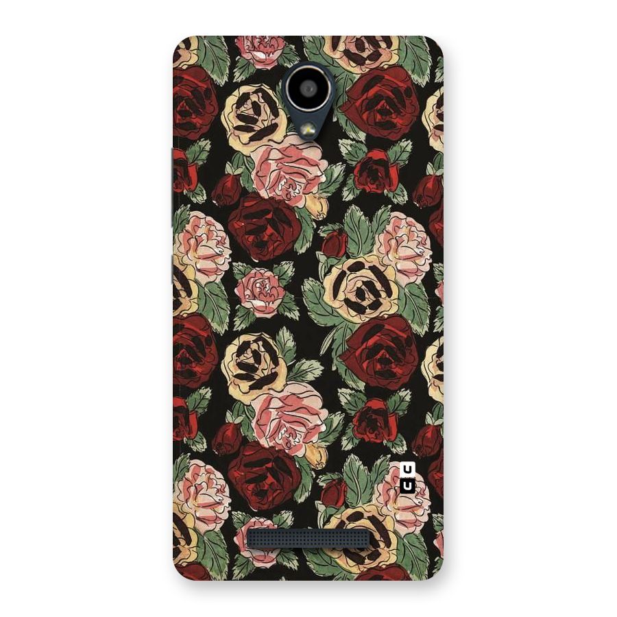 Dark Pastel Flowers Back Case for Redmi Note 2