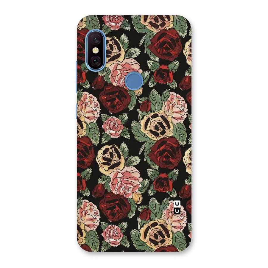Dark Pastel Flowers Back Case for Redmi Note 6 Pro