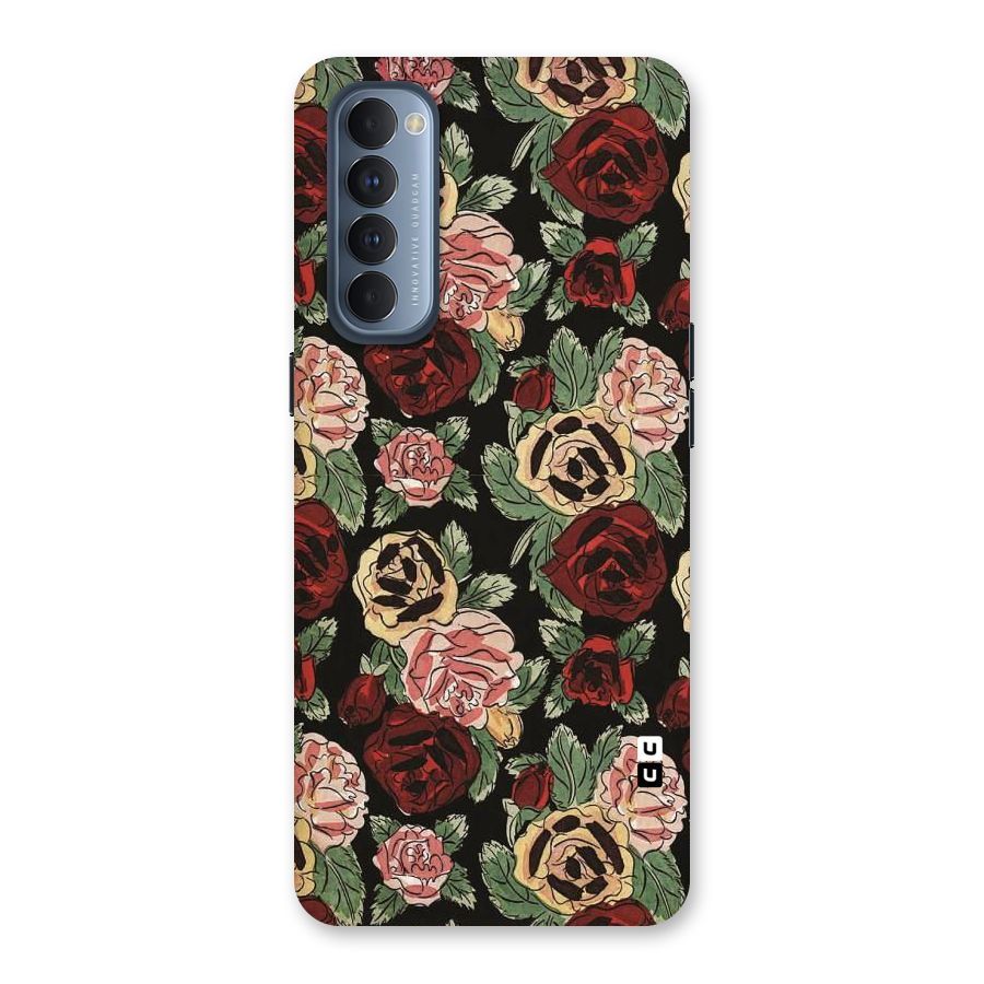 Dark Pastel Flowers Back Case for Reno4 Pro
