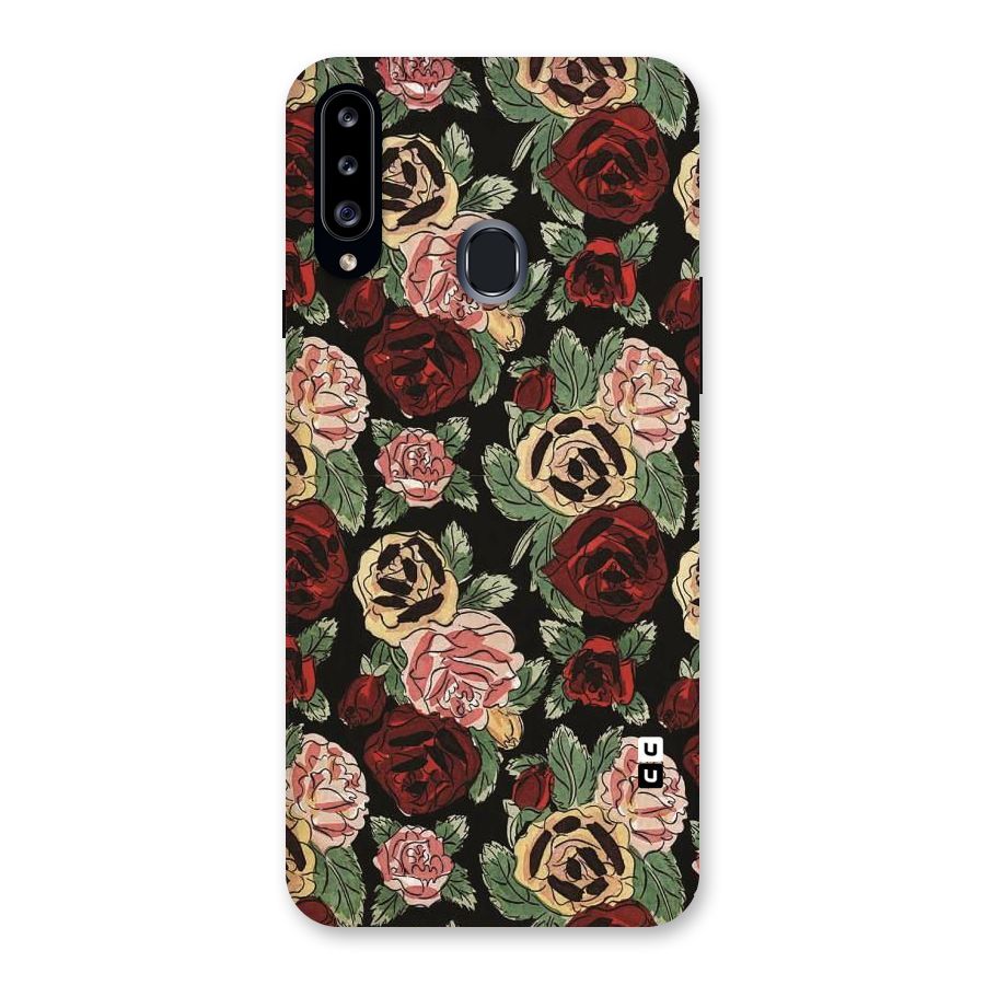 Dark Pastel Flowers Back Case for Samsung Galaxy A20s