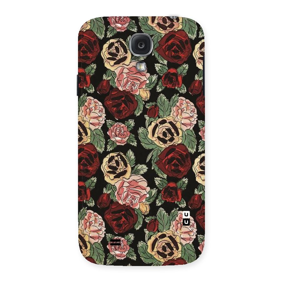 Dark Pastel Flowers Back Case for Samsung Galaxy S4