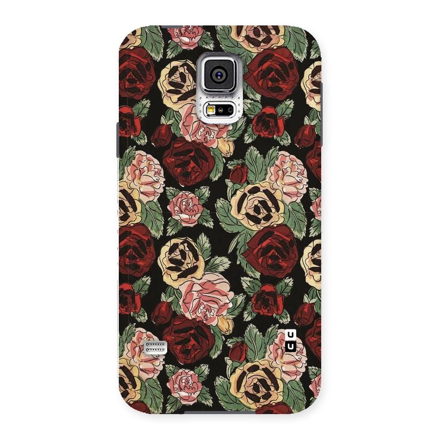 Dark Pastel Flowers Back Case for Samsung Galaxy S5