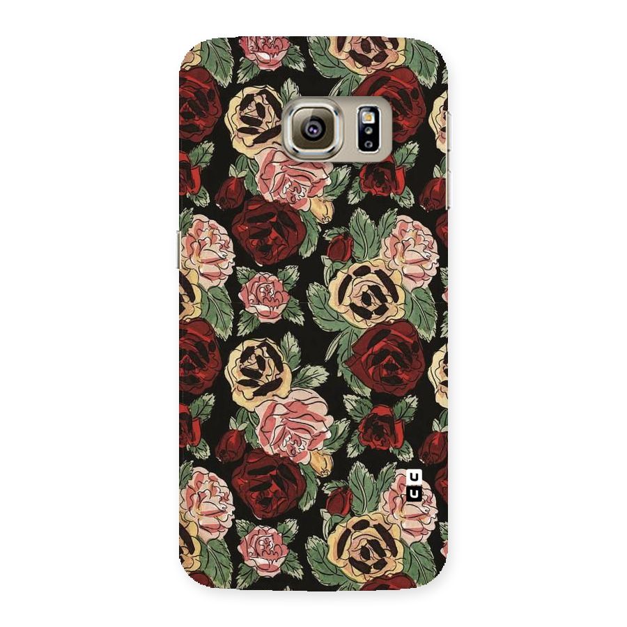 Dark Pastel Flowers Back Case for Samsung Galaxy S6 Edge