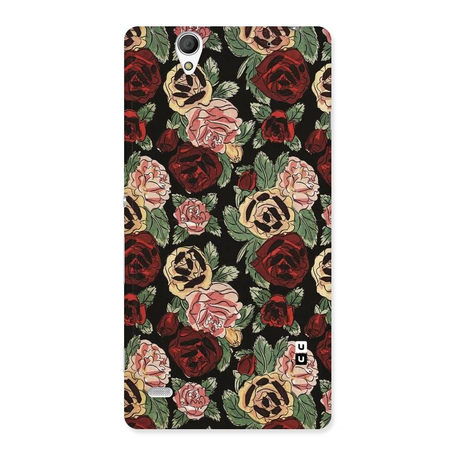 Dark Pastel Flowers Back Case for Sony Xperia C4
