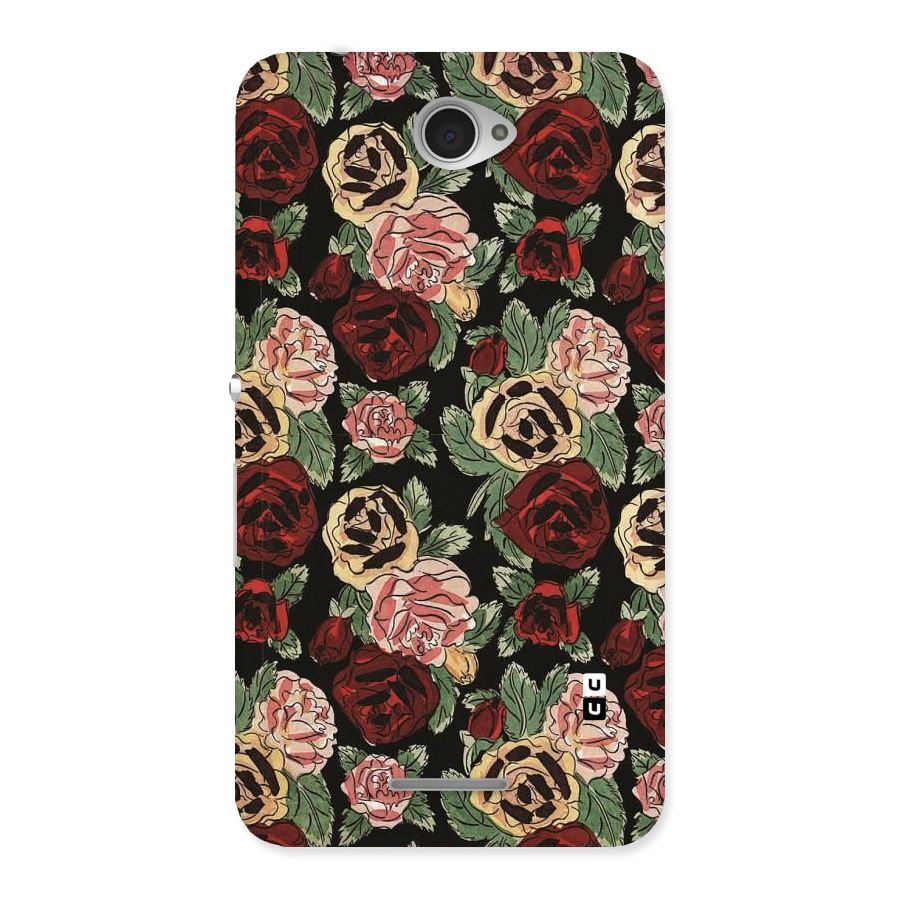 Dark Pastel Flowers Back Case for Sony Xperia E4