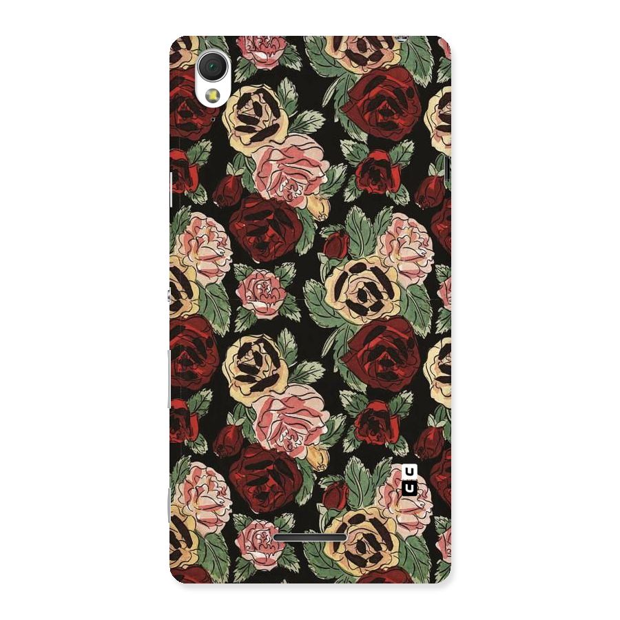 Dark Pastel Flowers Back Case for Sony Xperia T3