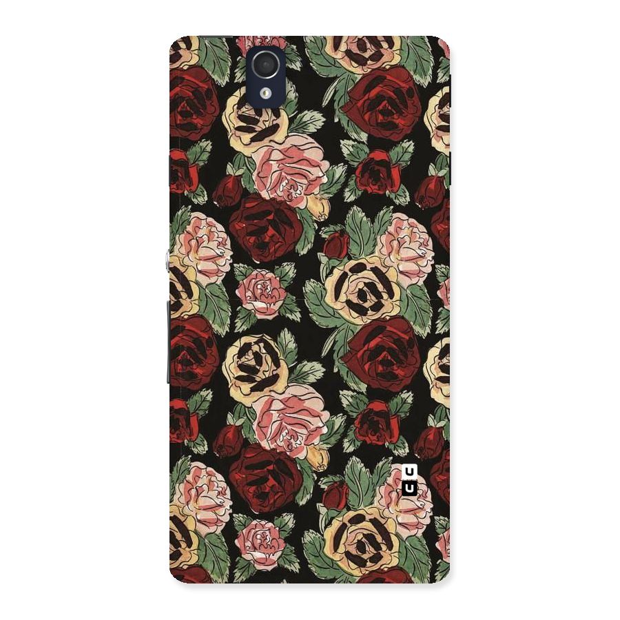 Dark Pastel Flowers Back Case for Sony Xperia Z