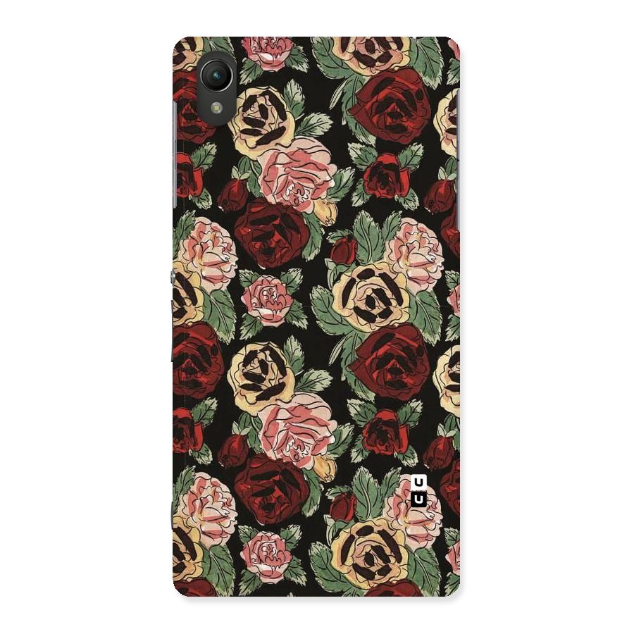 Dark Pastel Flowers Back Case for Sony Xperia Z2